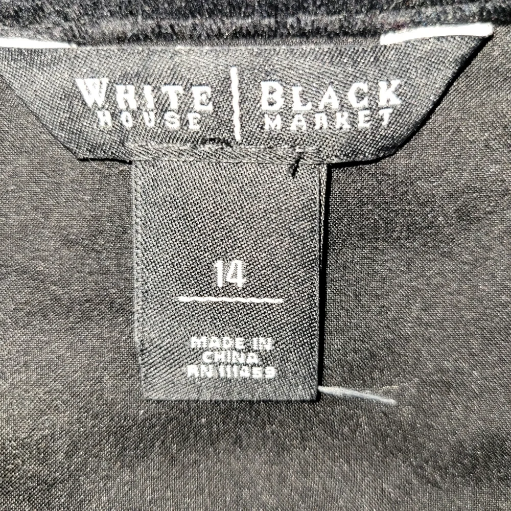 White House Black Market Velvet and Embroidery Jacket Black Gold 14 - Picture 5 of 5